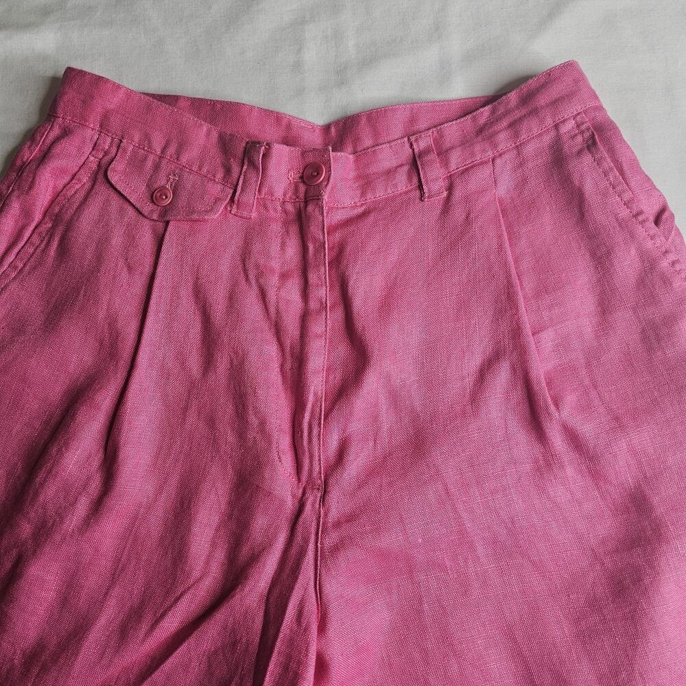 Ralph Lauren Women's Chino Shorts Hot Pink 8 Linen Coastal Summer Festival - Picture 3 of 7